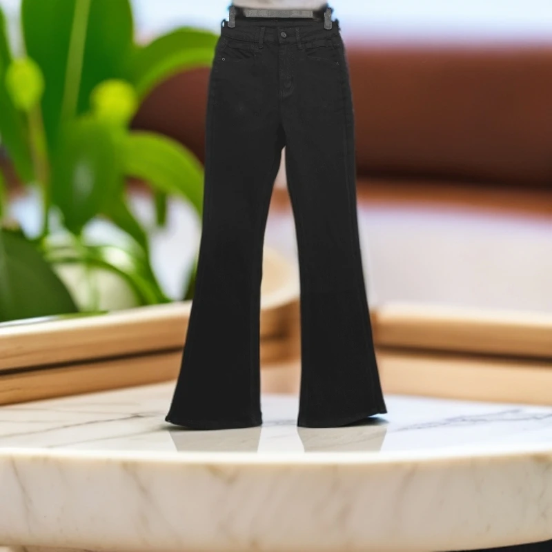 二师兄牛仔秋季新款开叉喇叭裤时尚百搭高腰22739款F5/G5/H5/i5