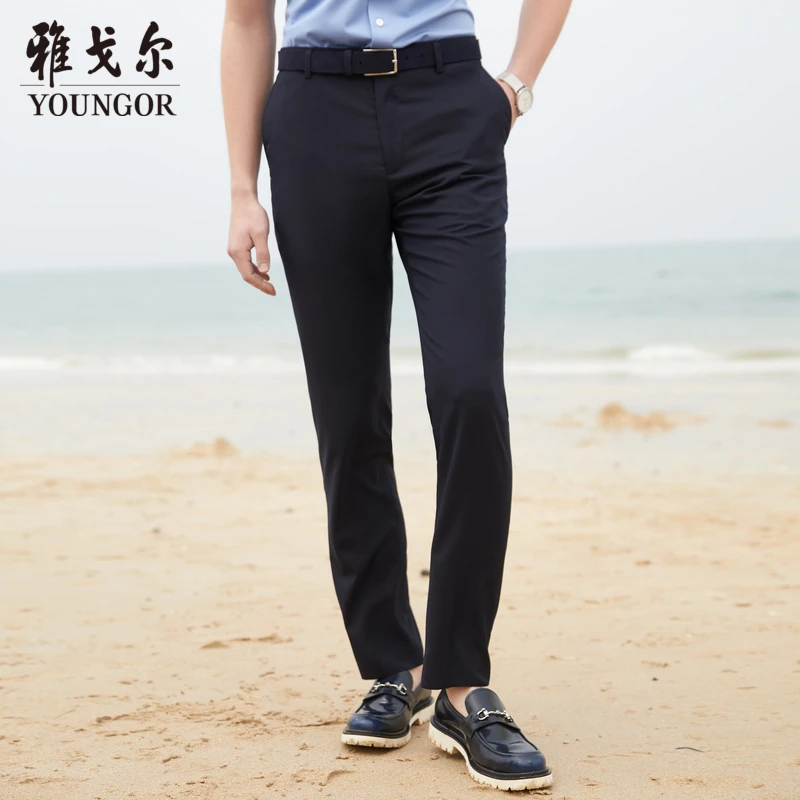 【弹力凉感】雅戈尔男士TR西裤商务正装上班宽松直筒大码长裤37848