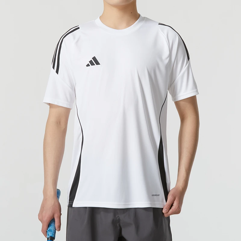 【达人专属】阿迪达斯白色短袖男2024夏季新款运动服休闲半袖IS1019