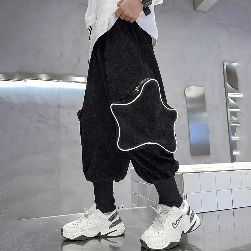 男童初中生裤子新款秋冬裤中大男孩休闲儿童运动加绒加厚冬款季潮