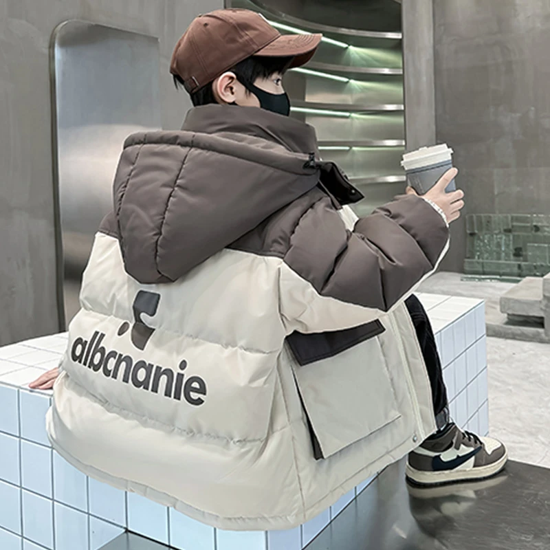 儿童装男童羽绒服冬装2025新款中长款男孩冬季大童加厚外套秋冬款