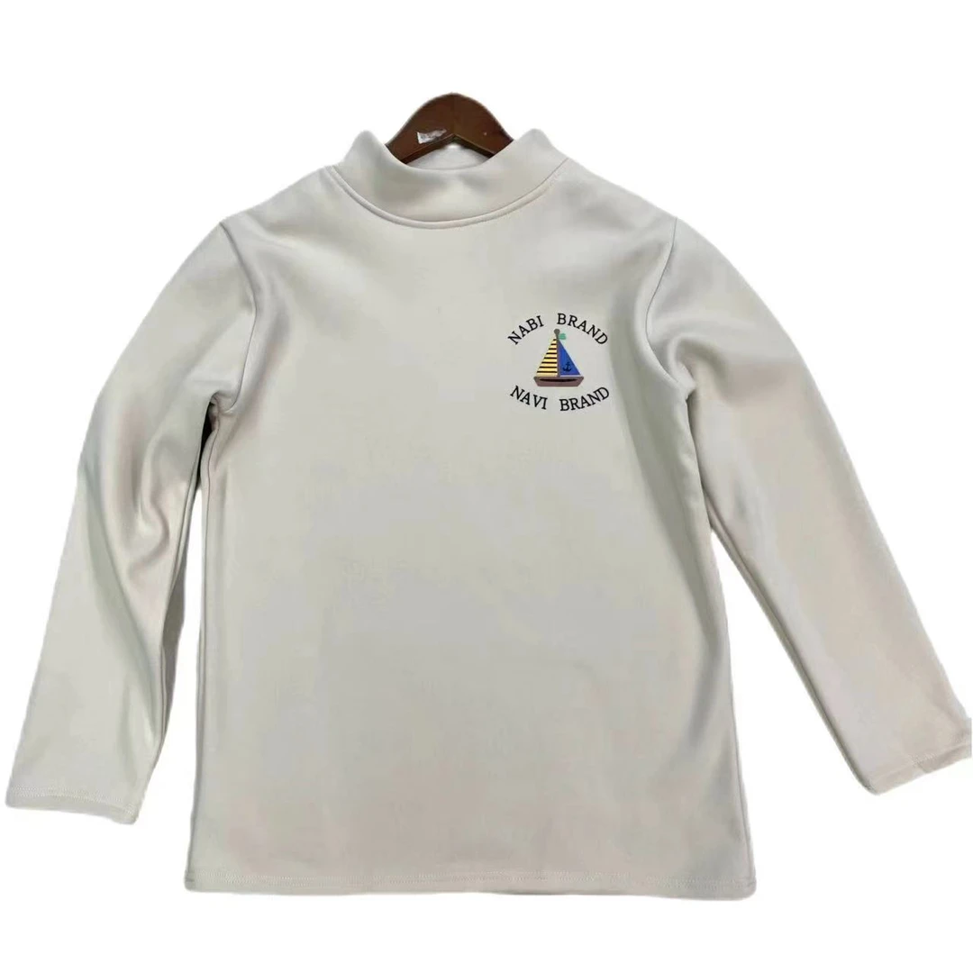 秋冬新款大童加绒打底卫衣帆船