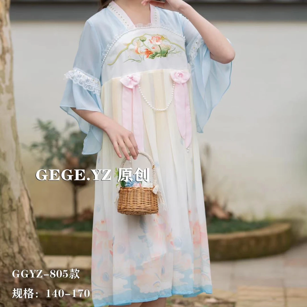 夏季新款女大童汉服马面裙格格洋装24805