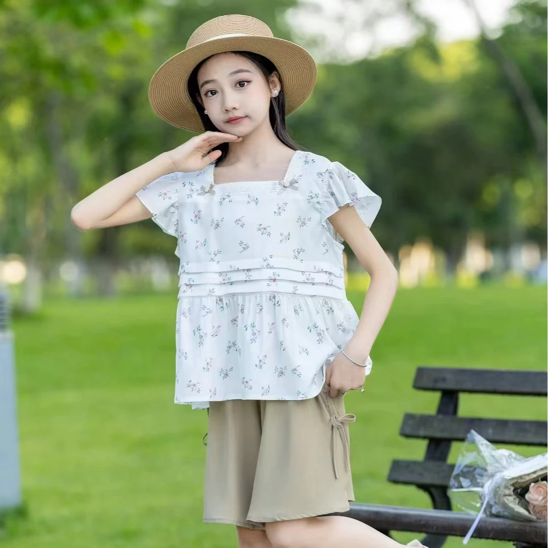 夏季新款女大童短裤套装飞翔24-71