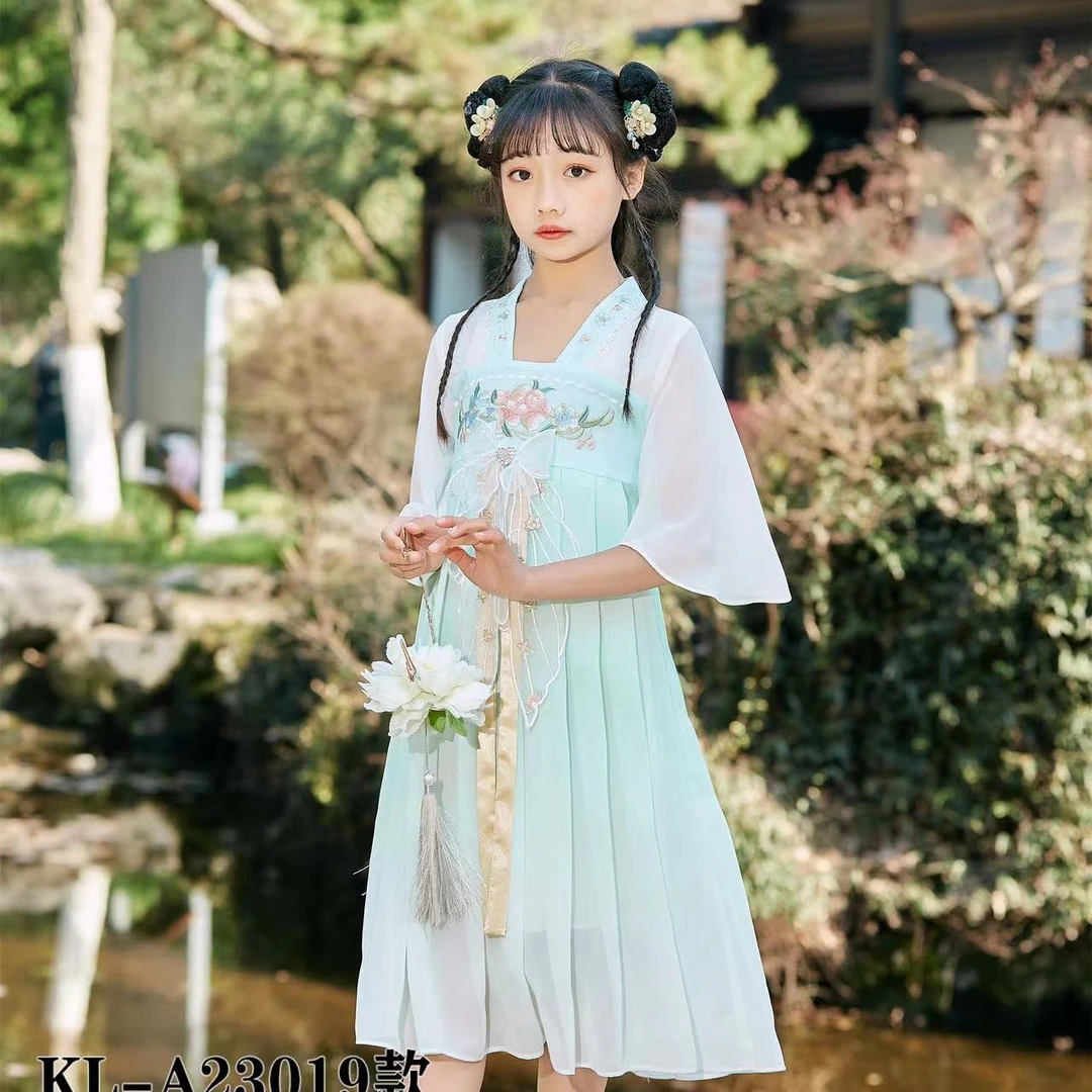 夏季新款女大童汉服马面裙快乐小屋23019