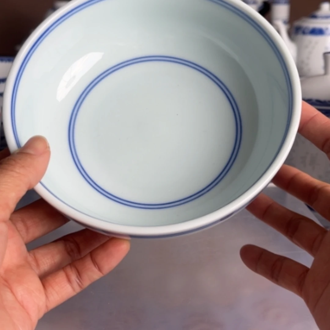 【闪购商品】陶瓷碗6英寸罗汉碗蓝