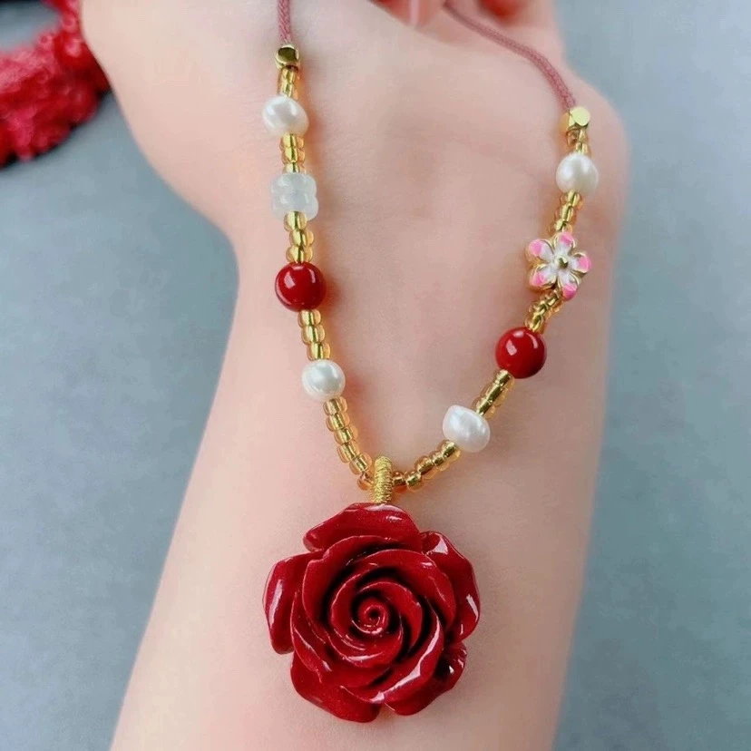 非金属布艺项链 时尚玫瑰项链