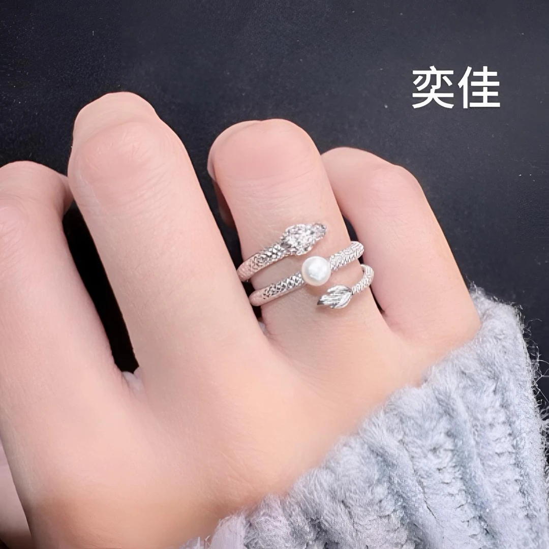 925银戒指 952银新款龙飞凤舞戒气质轻奢时尚情侣简约个性可调节