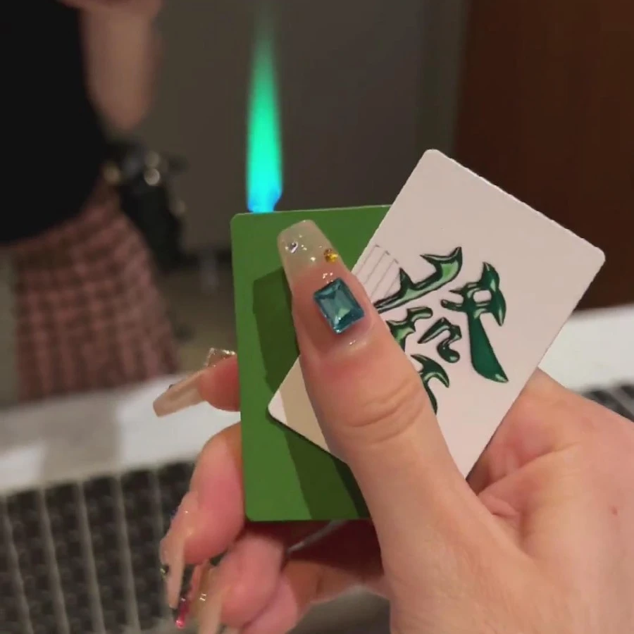 充气打火机新奇特蓝焰侧滑个性全金属