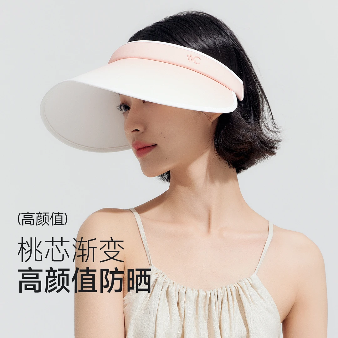 女神防晒帽大视野不勒不掉防紫外线空顶大帽檐户外遮阳帽高能感