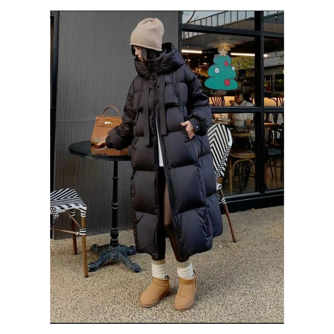 大被子热力感穿搭连帽休闲加厚保暖大被子白鸭绒长款羽绒服