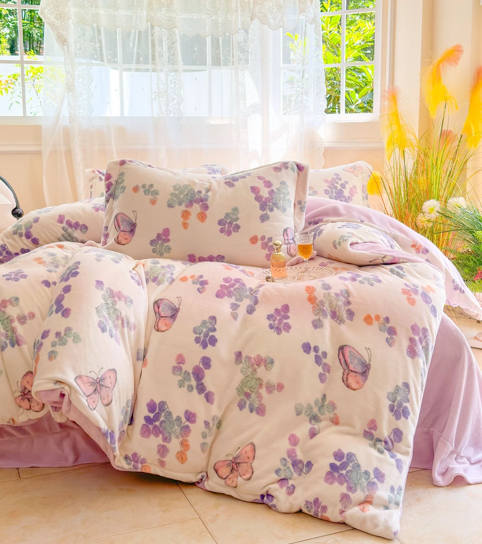 【杨妞花&感恩回馈】印花牛奶绒四件套082515