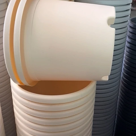 树脂四季盆4号无拖米黄6个