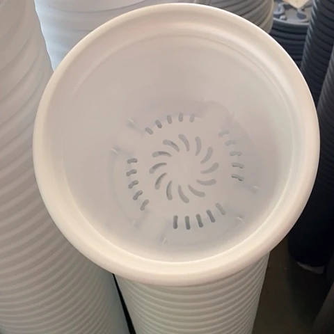 树脂四季盆2号带拖纯白6个