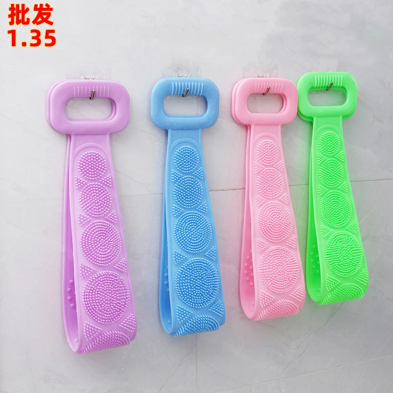 硅胶搓澡巾买一送一长条澡巾拉背条搓背清洗双面清洁搓泥洗澡后背