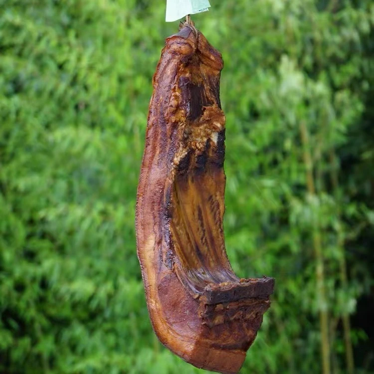 恩施利川烟熏腊肉粮食土猪古法熏制五花带排宝肋现场称重