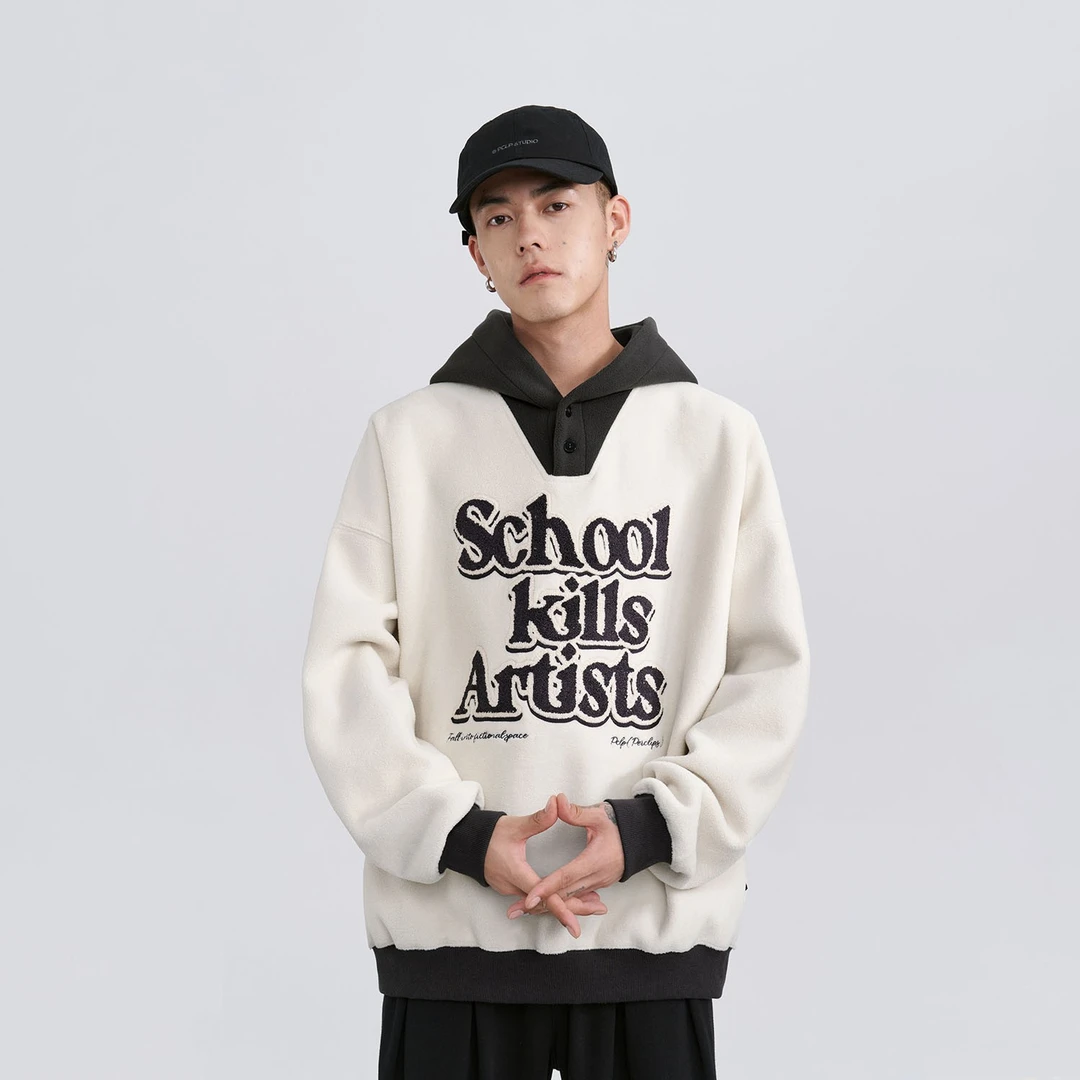 【DDI棣棣】PCLP标语摇粒绒连帽卫衣