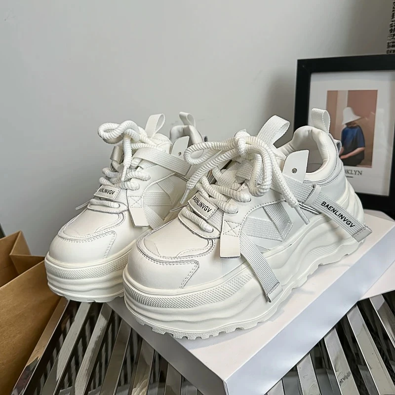 增高老爹鞋女松糕板鞋运动小白鞋（55F1230）