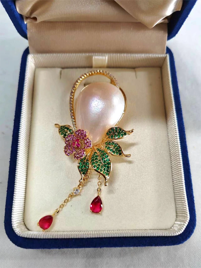 铜合金胸针 彩色镶嵌奢华胸针设计师优雅时尚女王梦幻轻奢