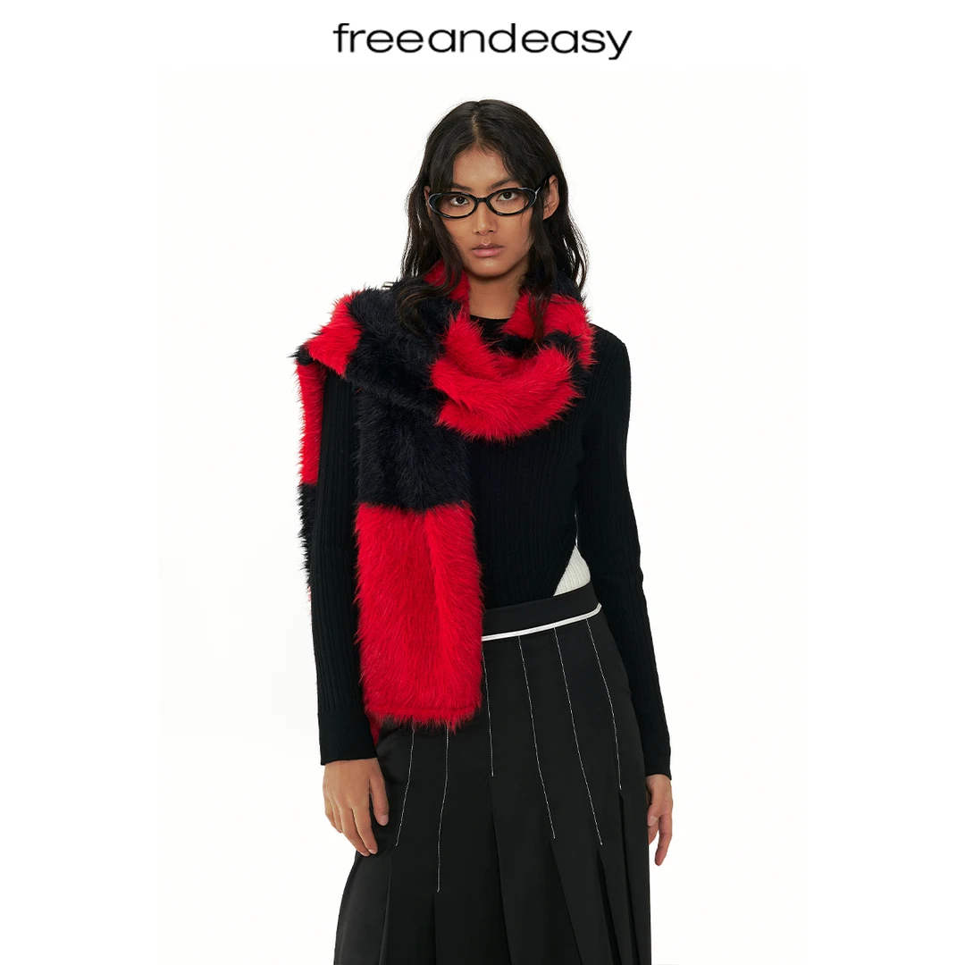 FAEfreeandeasy“新年快乐”  长毛绒围巾B415003