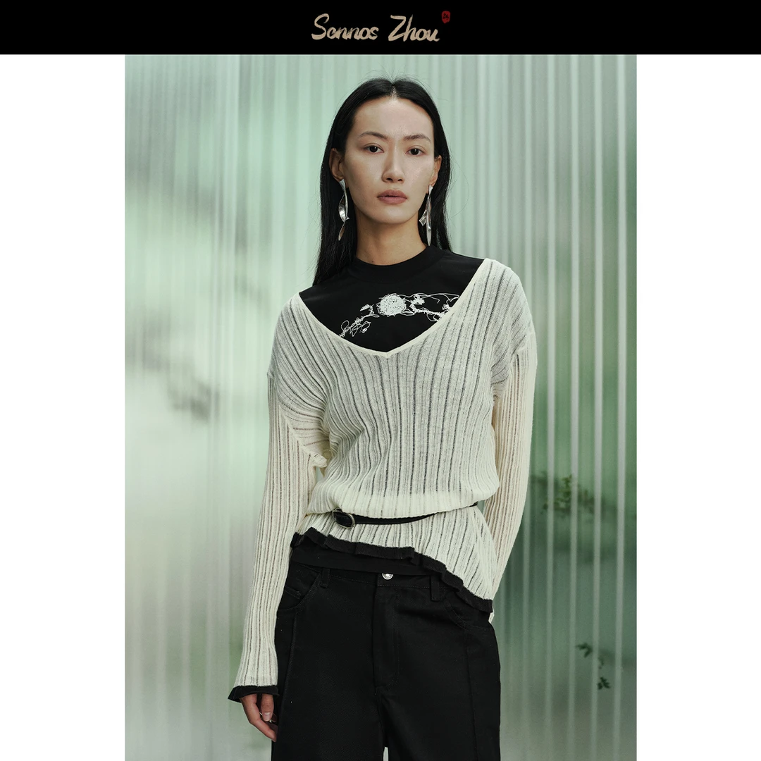 sennoszhouVV领仿防晒两穿上衣 A42006