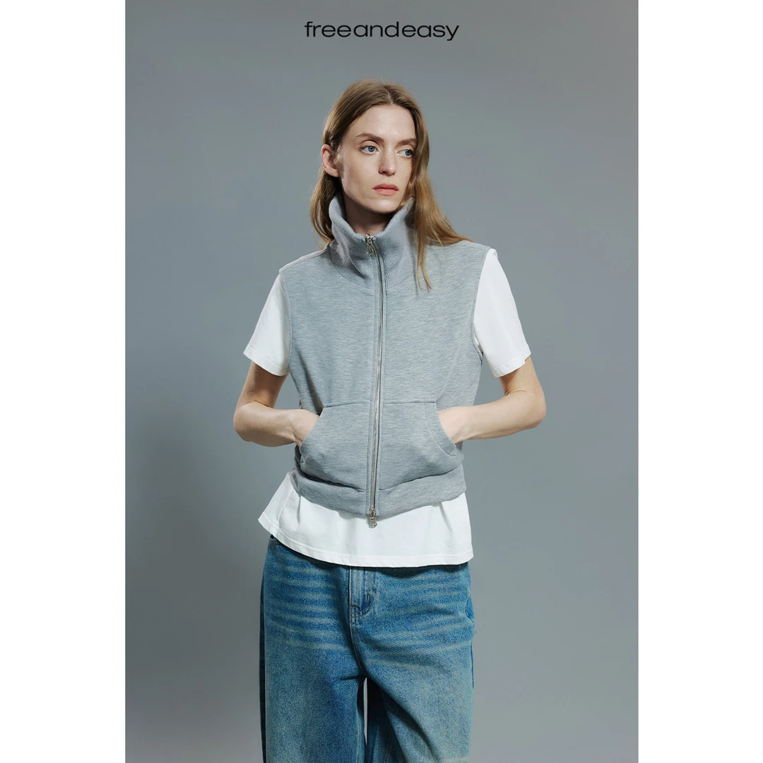 FAEfreeandeasy两幅面孔 高领短马甲 B412016