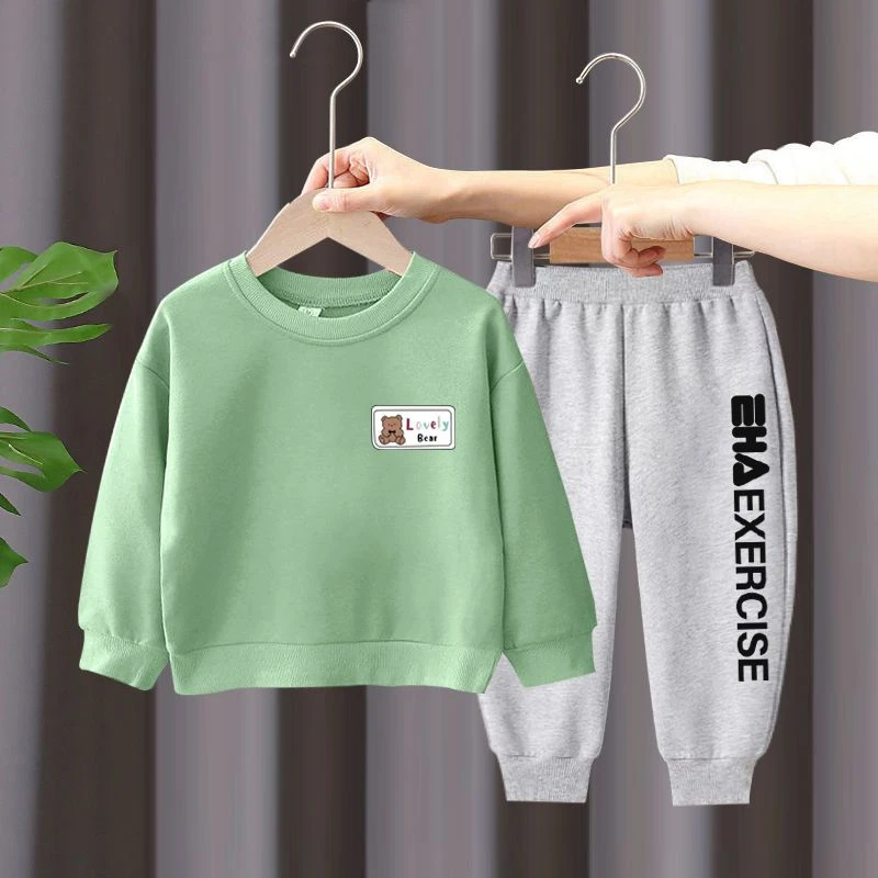 儿童男女童秋装套装2024新款男孩衣服韩版帅气卫衣两件套中大童潮
