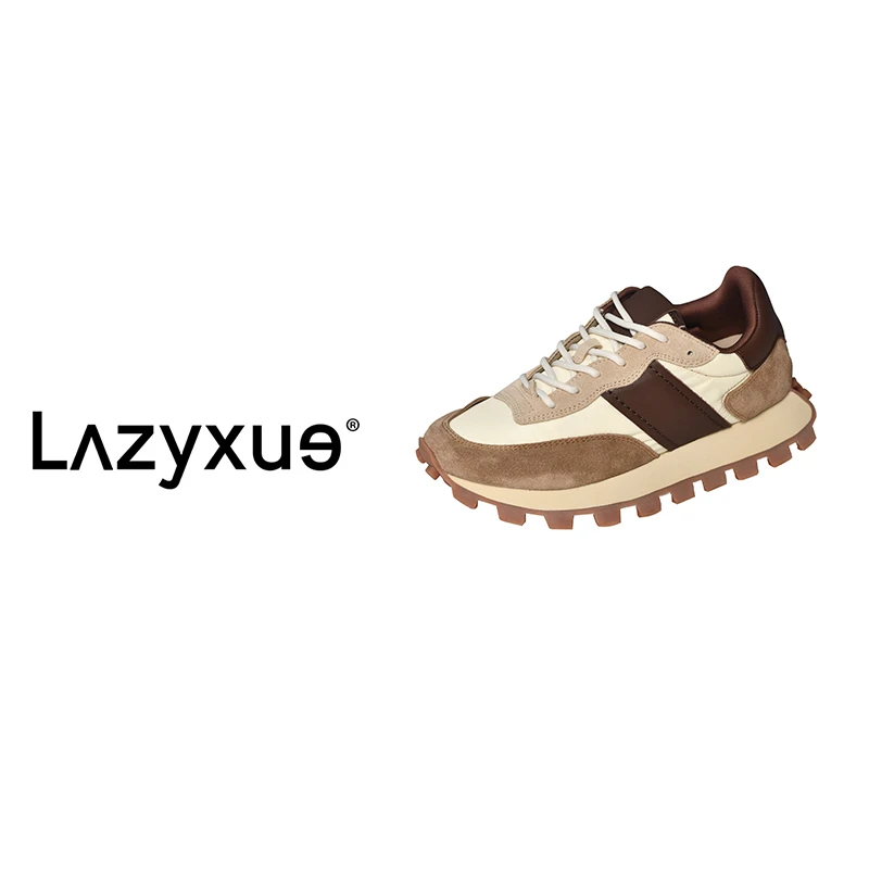 LAZYXUE厚底拼色欧版复古运动休闲系带阿甘老爹鞋 230419