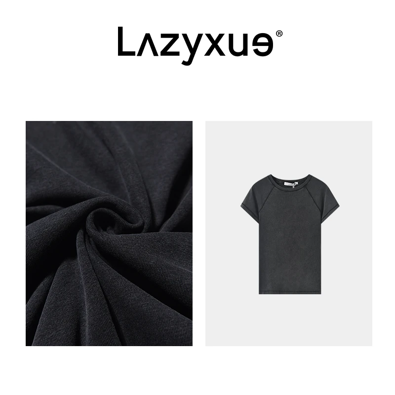 LAZYXUE纯色圆领插肩短袖T恤   8532