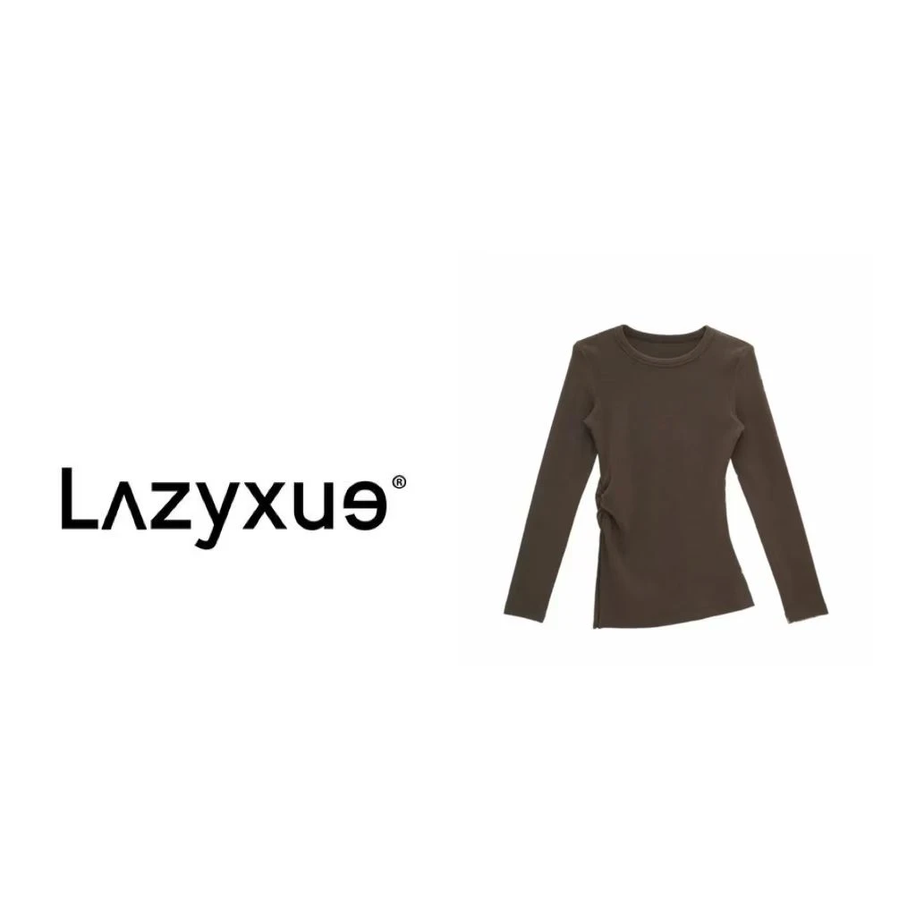 LAZYXUE薛懒懒/“显瘦”长袖时尚百搭女士修身纯色圆领T恤  V1750