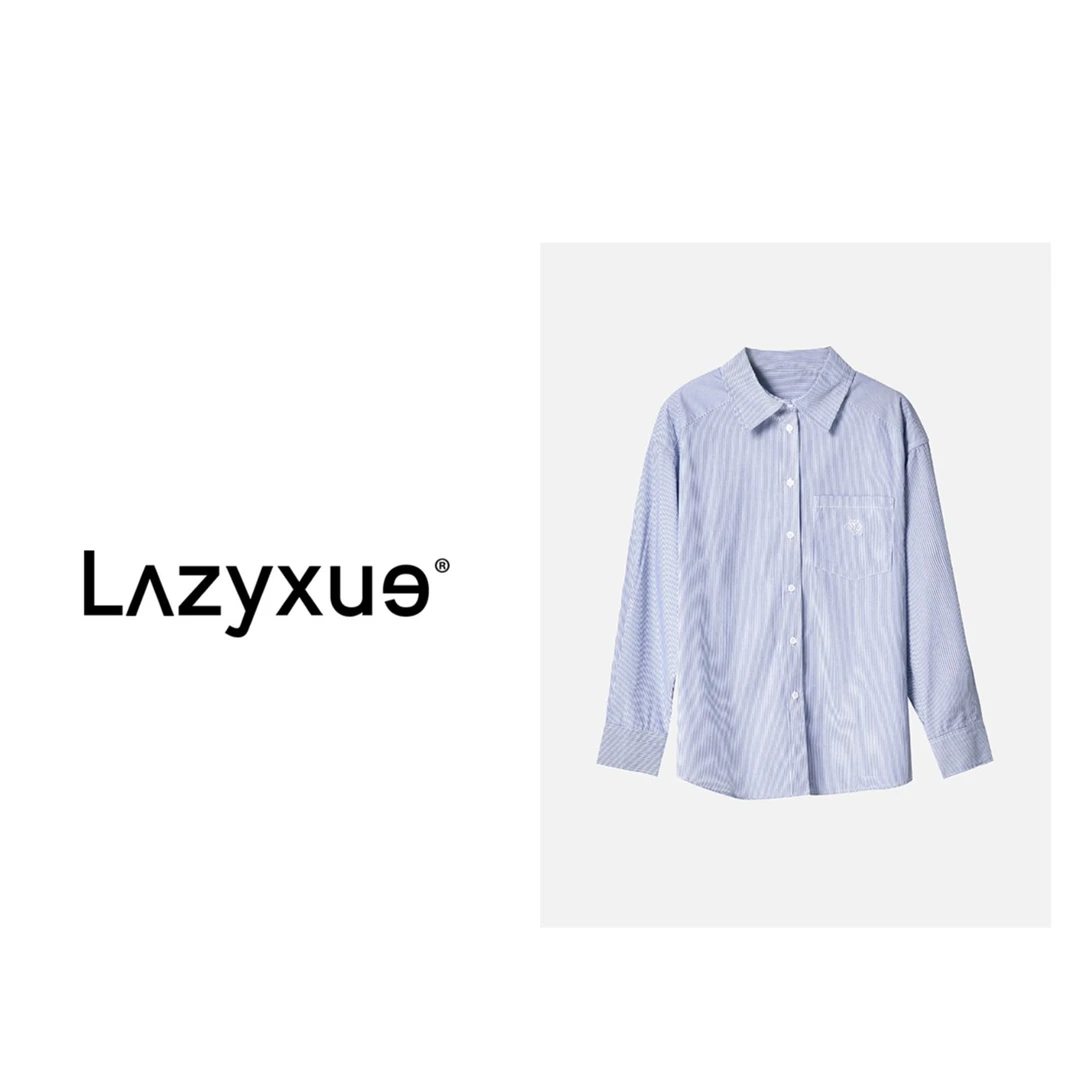 LAZYXUE(S*琳)2023新款蓝色条纹简约衬衫 23K T1049