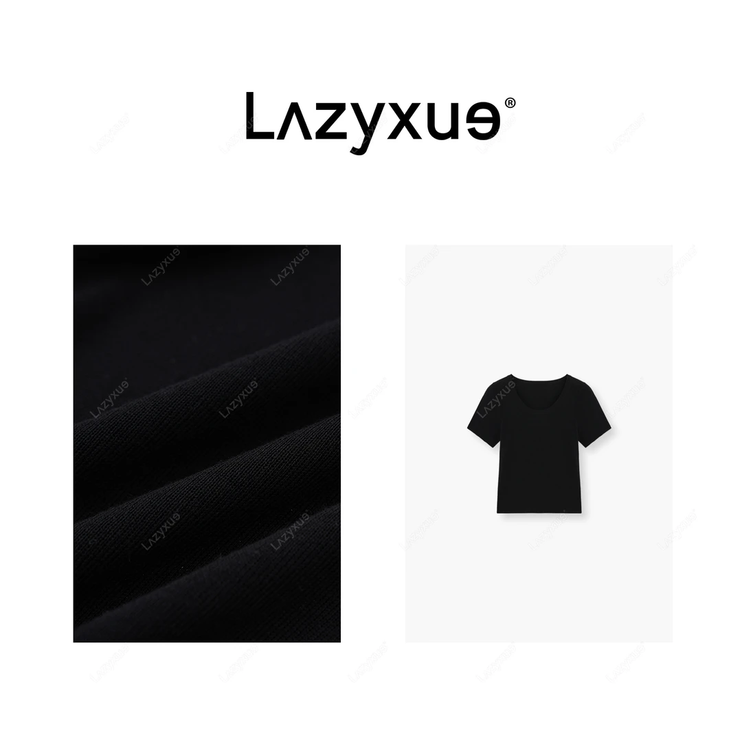 LAZYXUE时尚休闲夏季黑色春夏宽松设计师t恤  JY006