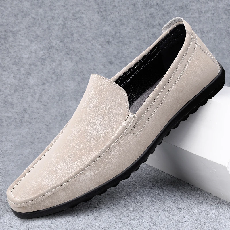 皮鞋男2025新款时尚豆豆鞋软底百搭一脚蹬懒人鞋男士休闲驾车鞋潮