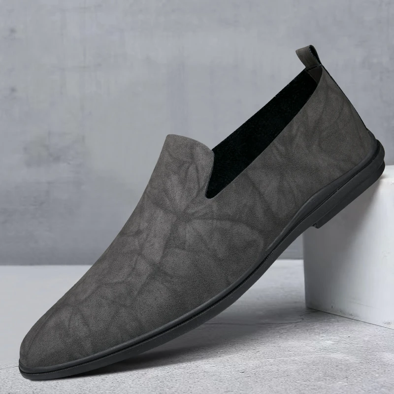 皮鞋男2025新款尖头软底百搭豆豆鞋男士简约休闲薄款透气驾车鞋子