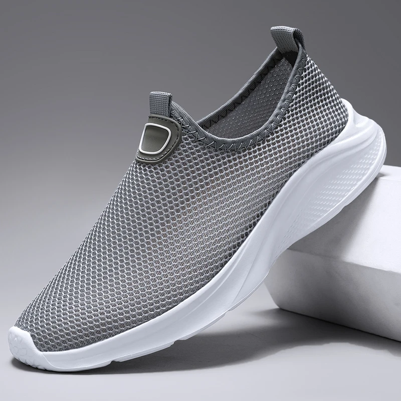 夏季透气网布鞋薄款飞织镂空防臭夏天男鞋软底防滑轻便休闲散步鞋