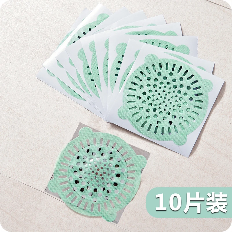 居家卫生间下水道毛发过滤贴纸 一次性毛发防堵地漏水池过滤网