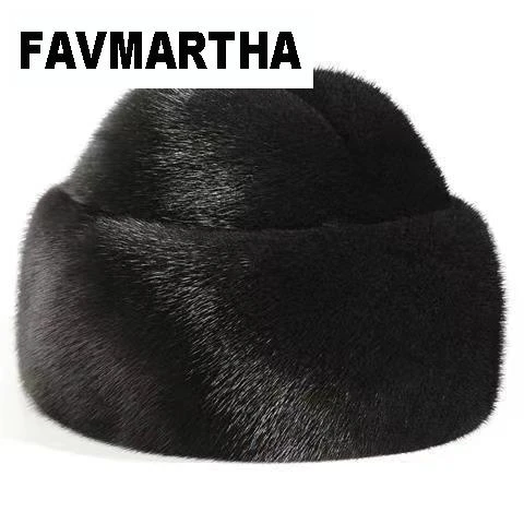 FAVMARTHA总统帽子男冬天中老年人加厚保暖棉帽冬季仿水貂毛绒