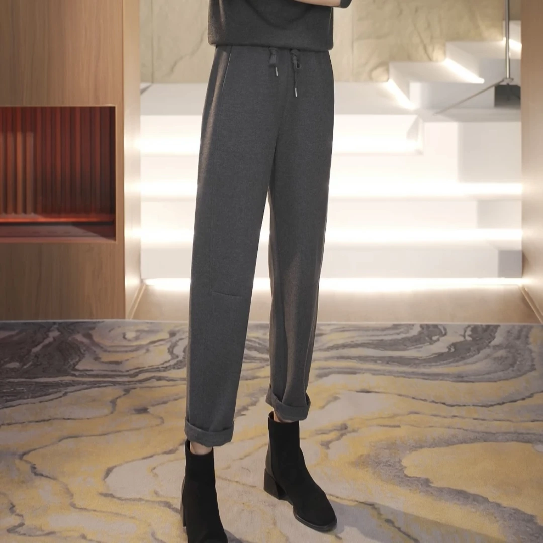 【渲渲推荐】MGN-8613早秋系带松紧腰休闲时尚经典卫裤