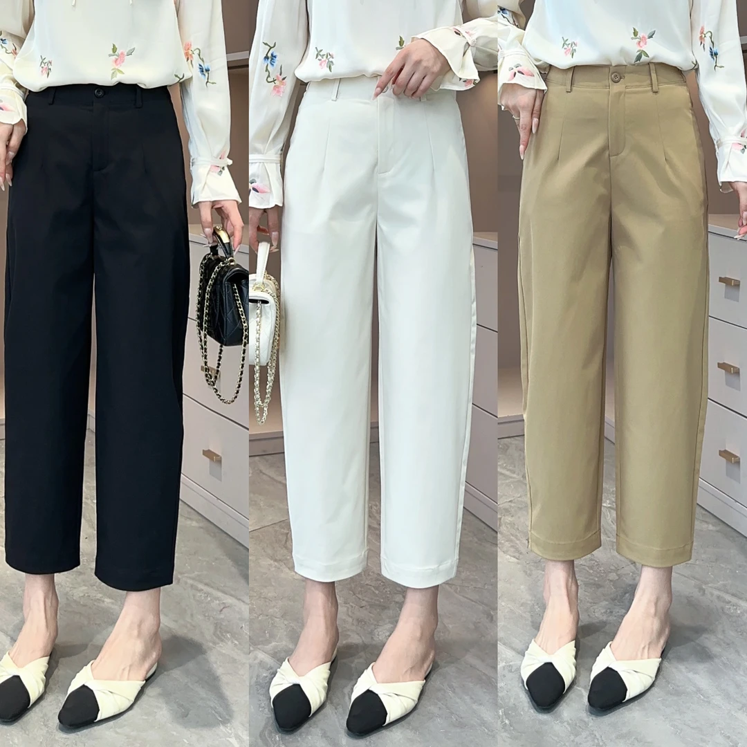 【渲渲推荐】E-88020春季【舒柔特】通勤休闲香蕉裤【一抹就平】