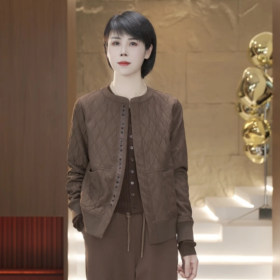 【渲渲推荐】H-F048早秋薄款百搭时尚休闲简约中式短款小外套