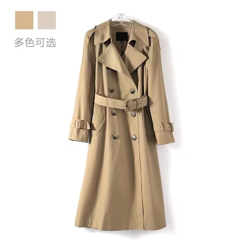 女装系带西装领中长款风衣外套气质百搭春季C388