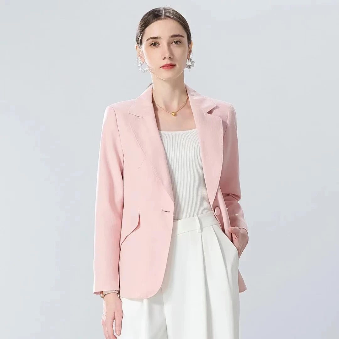 新款休闲气质显瘦设计感小众长袖白色修身外套韩版时尚春夏W219