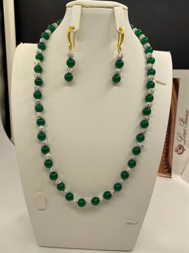 非金属仿珍珠项链 manwatax   两件套百搭绿色