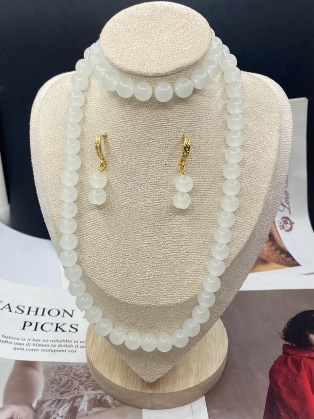 非金属玻璃项链 时尚项链玻璃项链三件套气质百搭