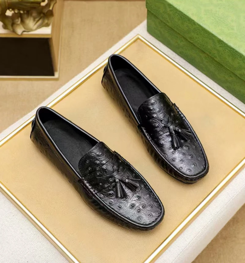 欧洲站秋季新款男鞋英伦时尚百搭一脚蹬驾车豆豆鞋潮牌男士休闲鞋