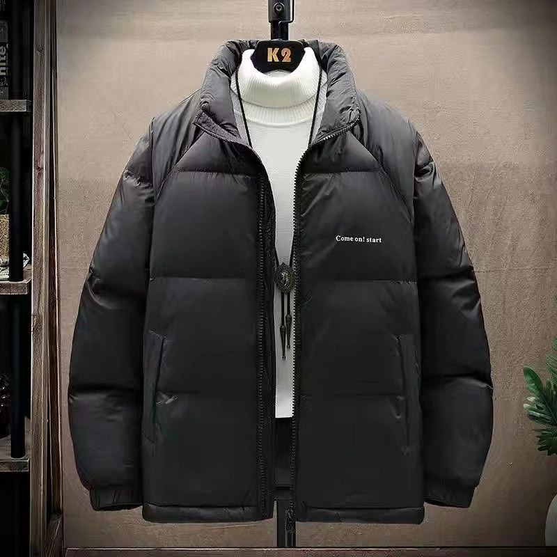 男款羽绒服2023高档羽绒服帅气立领新款冬季加厚保暖休闲短款外套