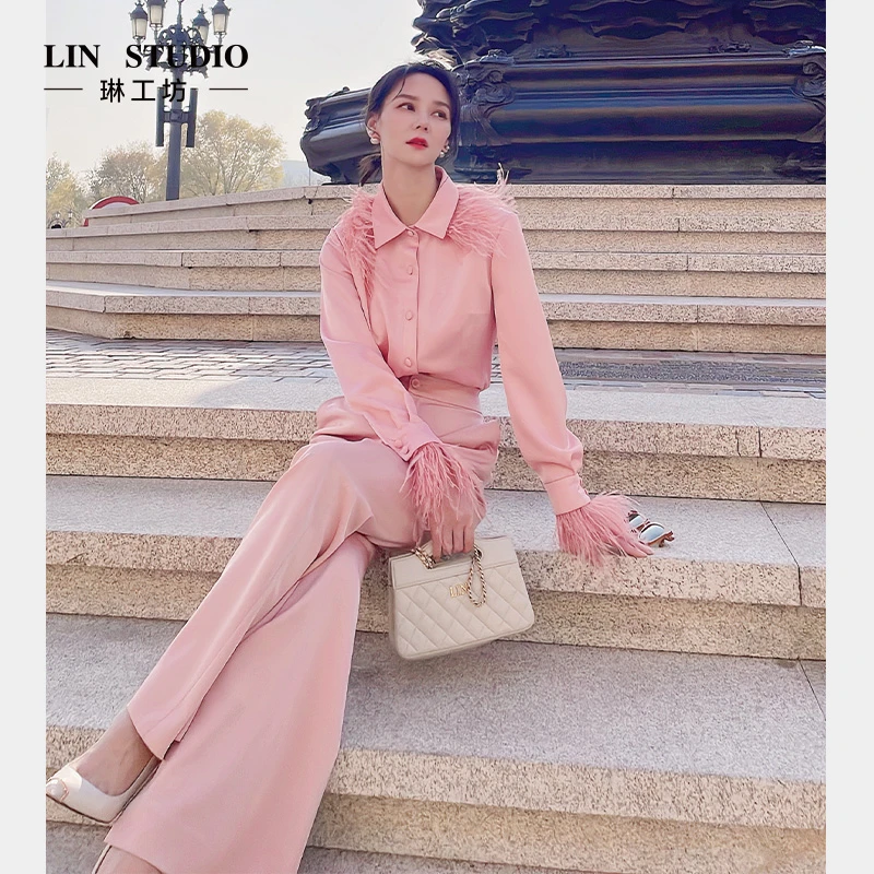 【衬衫】琳工坊玉虹粉色衬衣时髦小众时尚优雅气质显瘦唐琳设计师