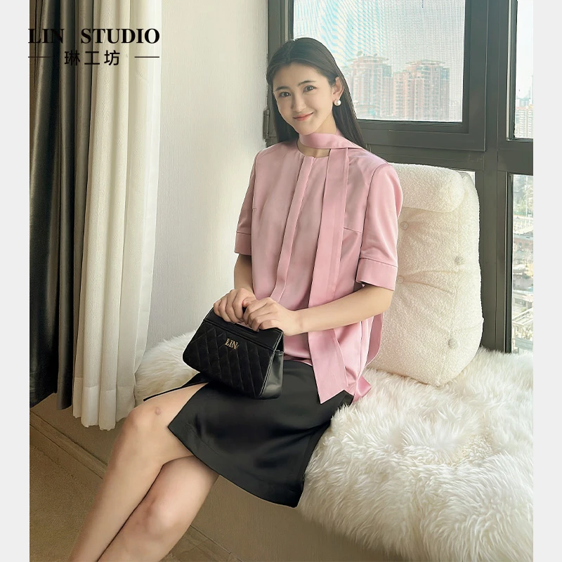 【限定系列】琳工坊星落拼色连衣裙时尚千金风女装唐琳设计师