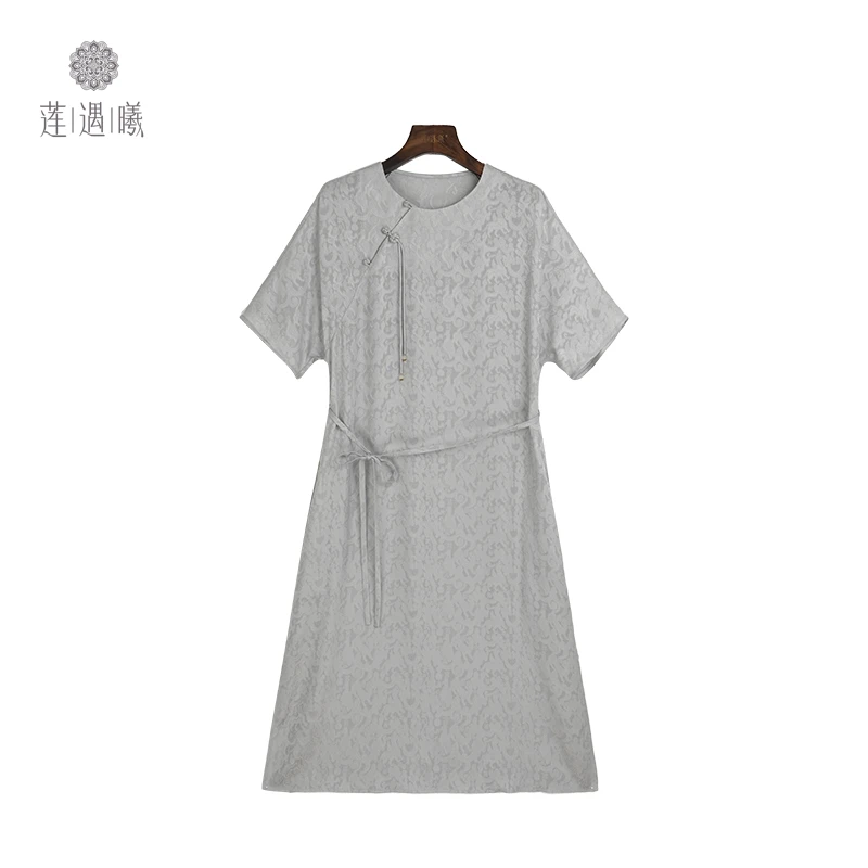 四经苏罗女式中国风连衣裙 莲遇曦时装3d157W