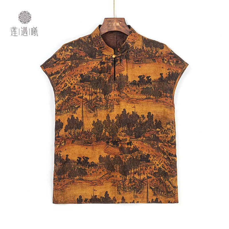 莲遇曦企业店 花罗清明上河图上衣桑蚕丝女装2252-X6